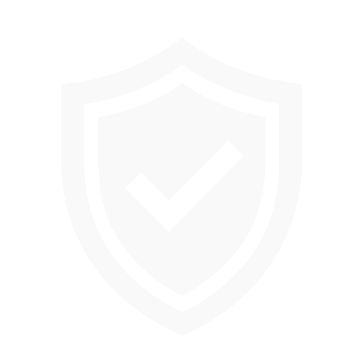 Confidence icon showing a protective shield with a check mark