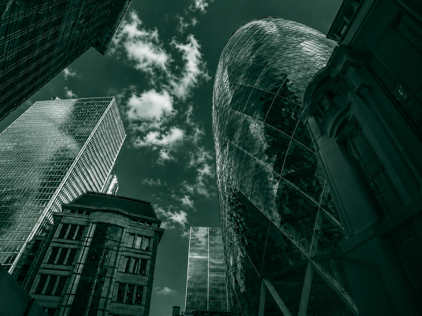 London financial district skyline used as FR-GPR Contact page hero image