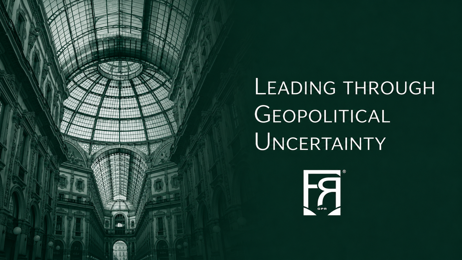Milano's galleria vittorio emanuele sed as FrontierResolve GPR Private Banking & Family offices Industry page hero image