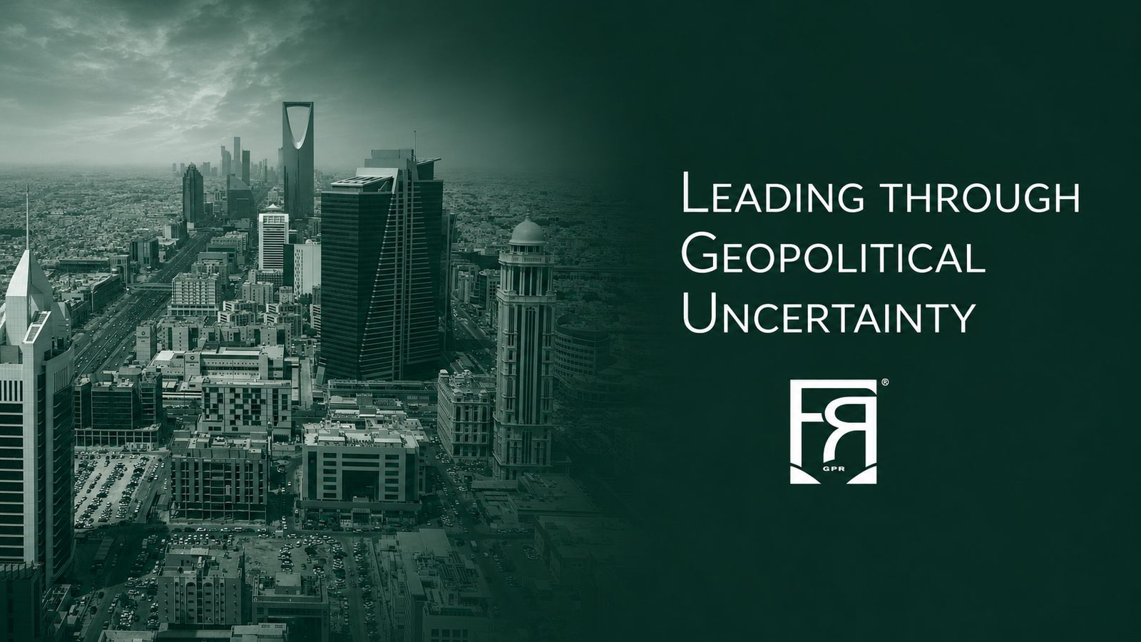 Riyadh's skyline used as FrontierResolve GPR Sovereign Wealth Fund Industry page hero image