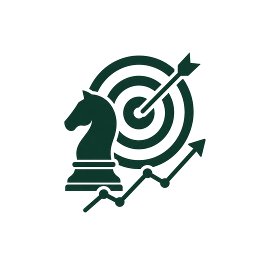 fr-gpr-icon-05-strategy-target-transparent-512 Investment Strategy / fund strategy — chess knight, target, and rising chart